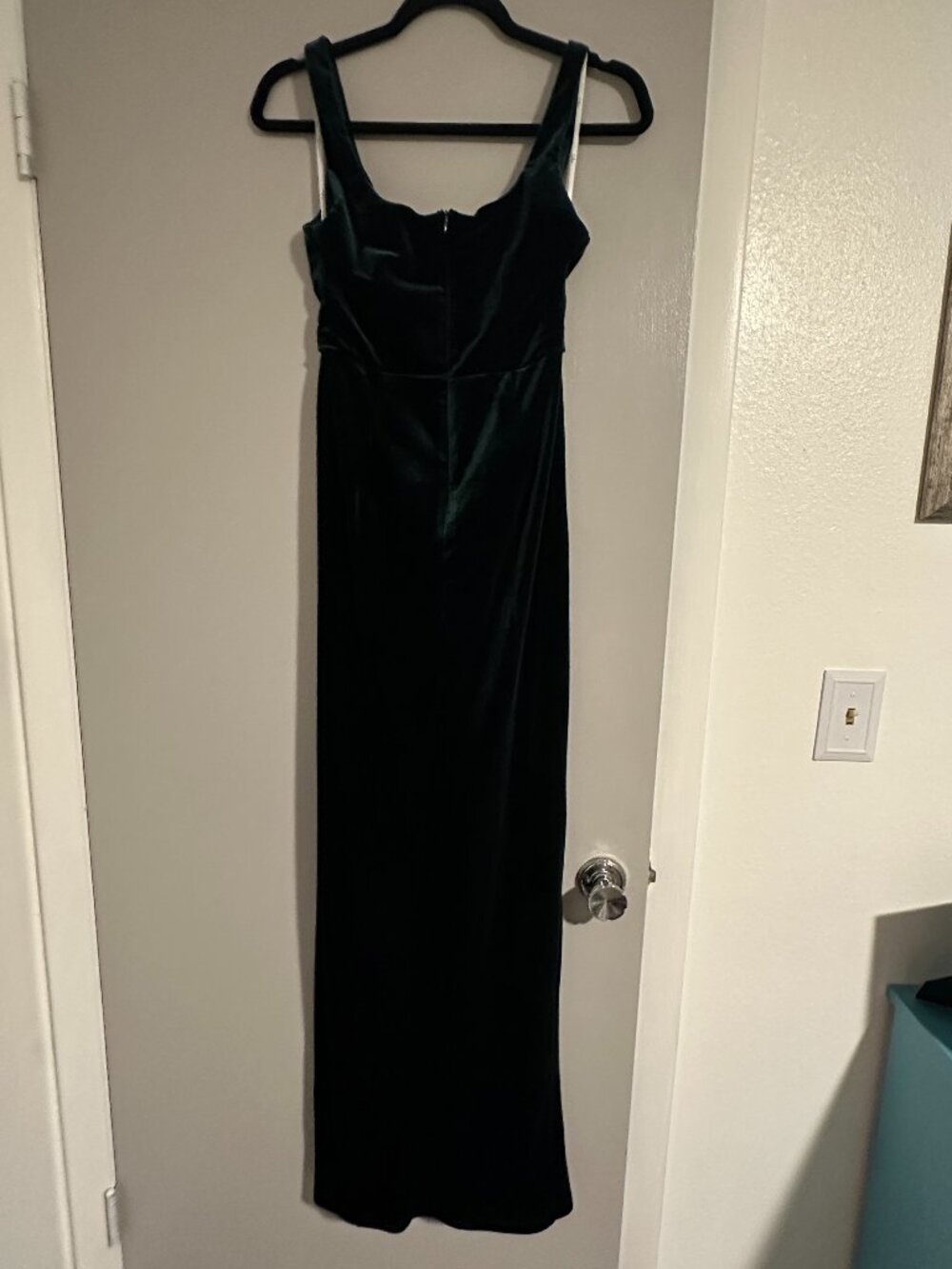Lulus Velvet Emerald Green Long Dress Size M
